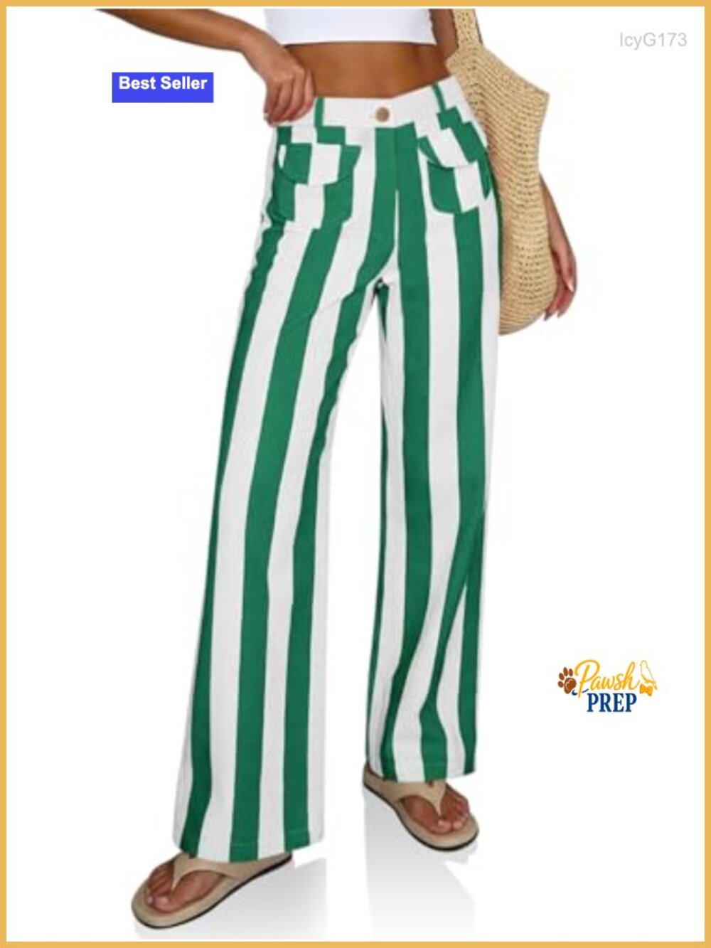 Striped Wide Leg Jeans High Waist Baggy Denim Pants Comfortable Pockets